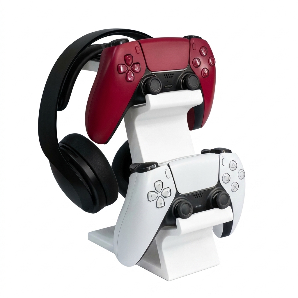 3D Printing Holder - Soporte Integrado para Auriculares y Control