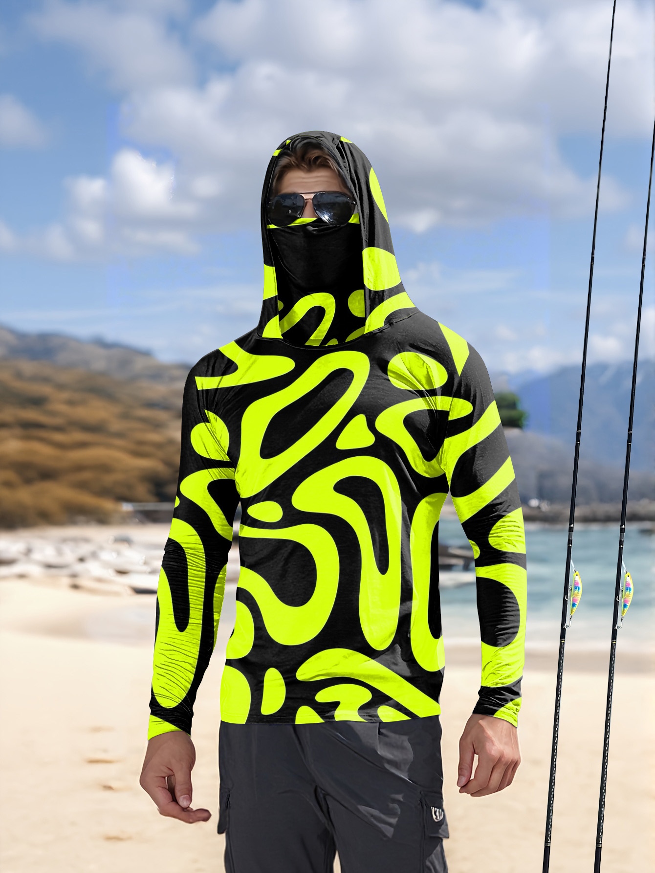 3D Printing Jersey - Camisa de Manga Larga para Hombre,