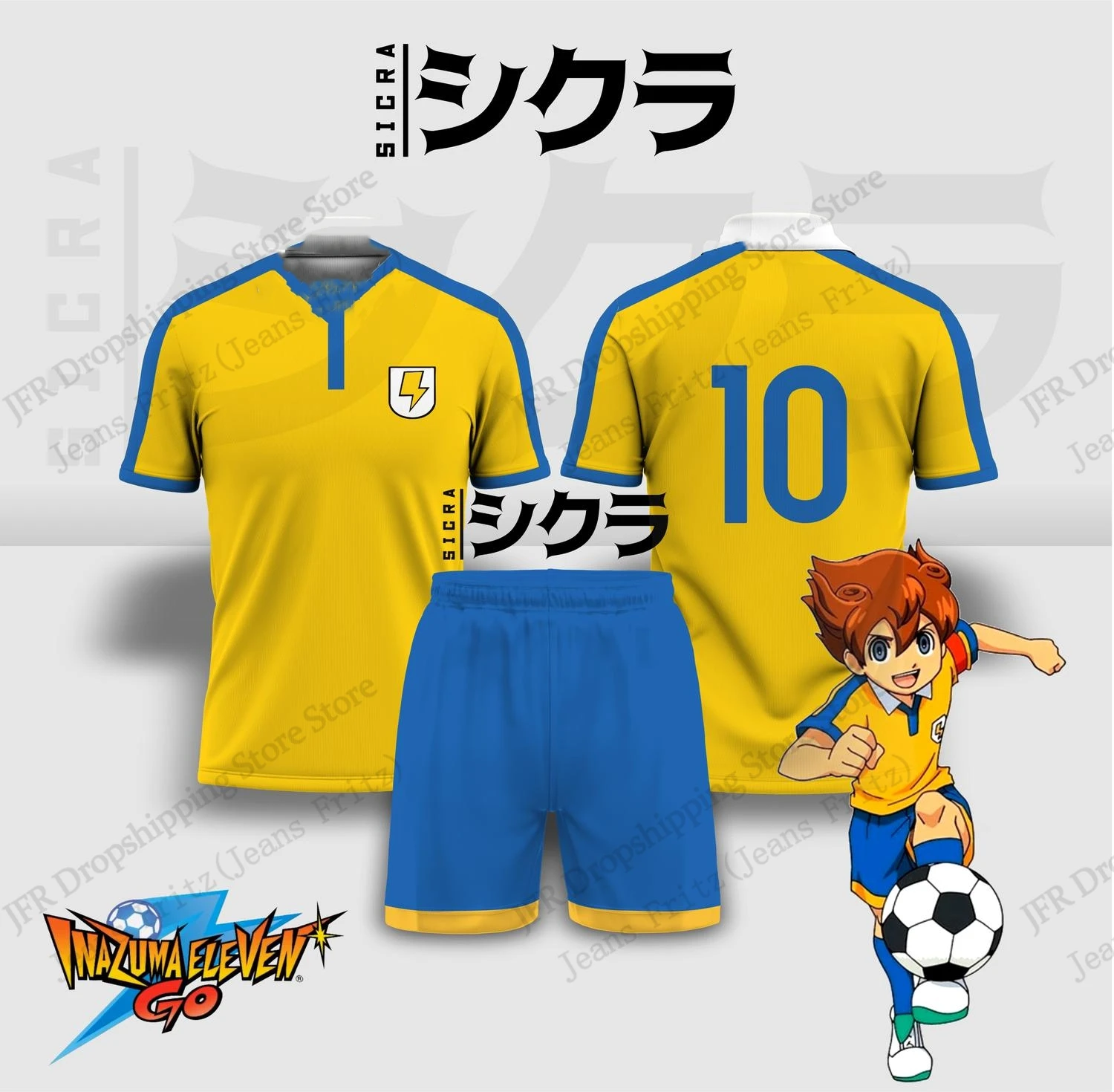 3D Printing Jersey - Conjunto de Jersey Inazuma Eleven Anime