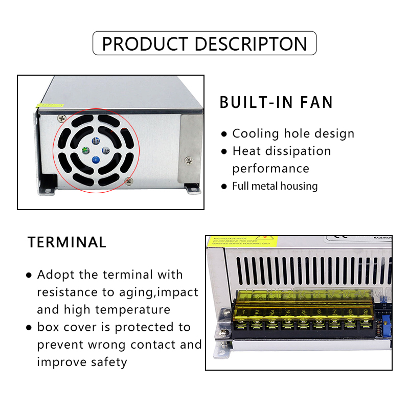 DC48V 720W 800W 1000W 1200W 15 - 3D Printer Power Supply reseña y precio